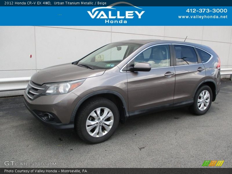 Urban Titanium Metallic / Beige 2012 Honda CR-V EX 4WD