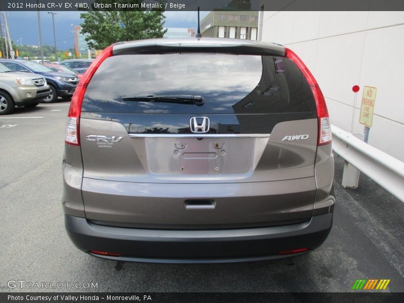 Urban Titanium Metallic / Beige 2012 Honda CR-V EX 4WD