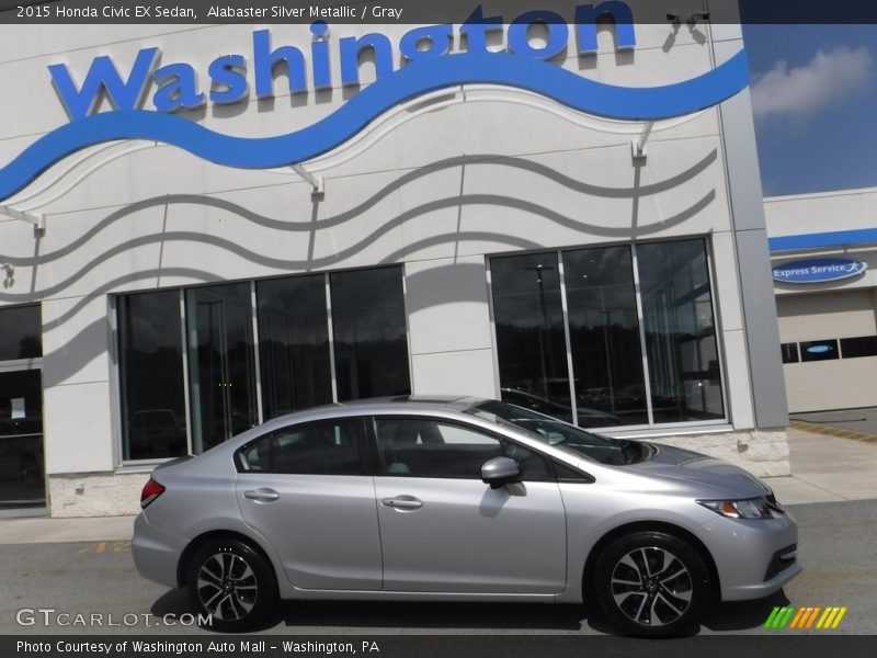 Alabaster Silver Metallic / Gray 2015 Honda Civic EX Sedan