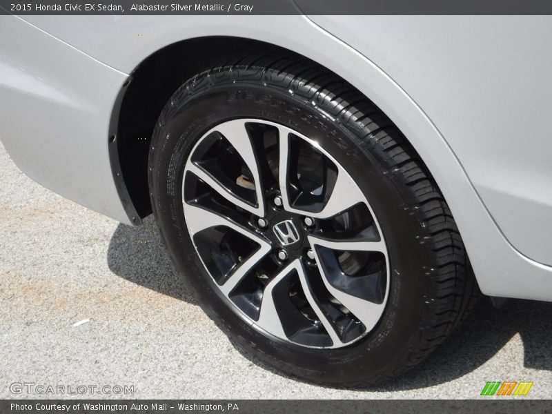 Alabaster Silver Metallic / Gray 2015 Honda Civic EX Sedan
