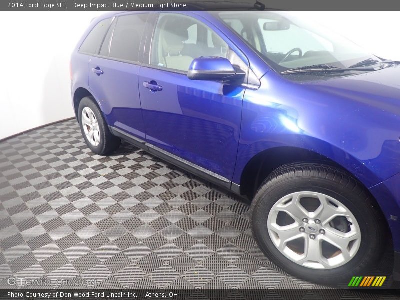 Deep Impact Blue / Medium Light Stone 2014 Ford Edge SEL