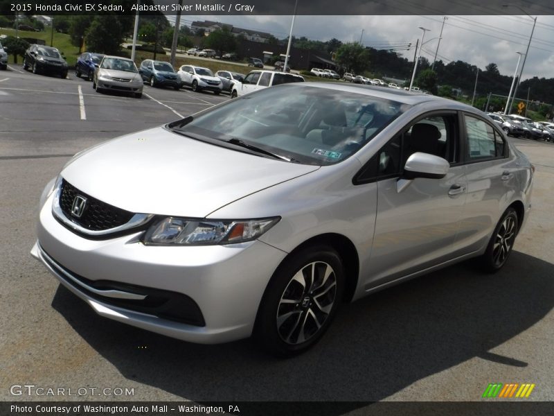 Alabaster Silver Metallic / Gray 2015 Honda Civic EX Sedan