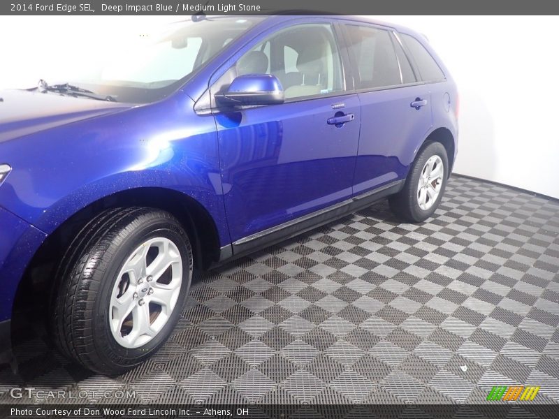 Deep Impact Blue / Medium Light Stone 2014 Ford Edge SEL