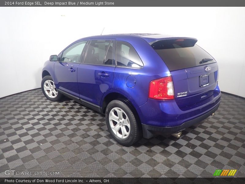 Deep Impact Blue / Medium Light Stone 2014 Ford Edge SEL