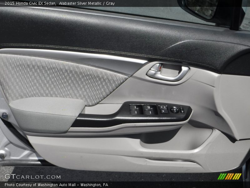 Alabaster Silver Metallic / Gray 2015 Honda Civic EX Sedan