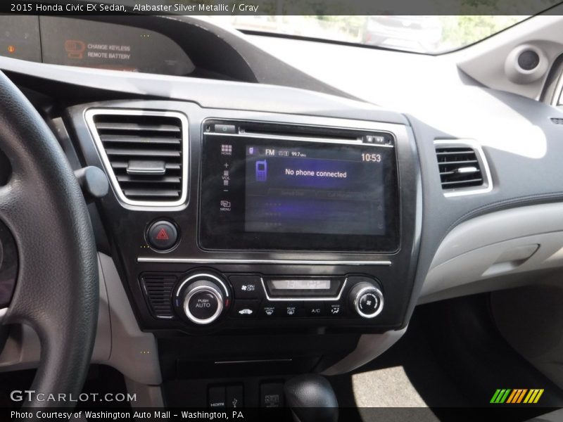 Alabaster Silver Metallic / Gray 2015 Honda Civic EX Sedan