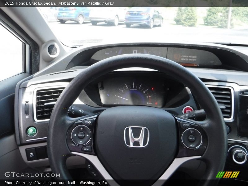 Alabaster Silver Metallic / Gray 2015 Honda Civic EX Sedan