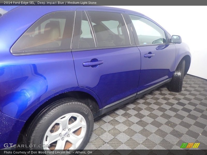 Deep Impact Blue / Medium Light Stone 2014 Ford Edge SEL
