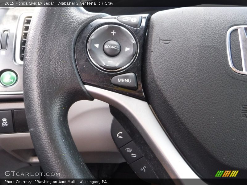 Alabaster Silver Metallic / Gray 2015 Honda Civic EX Sedan