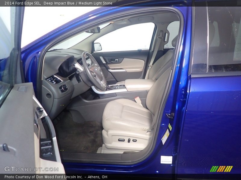 Deep Impact Blue / Medium Light Stone 2014 Ford Edge SEL