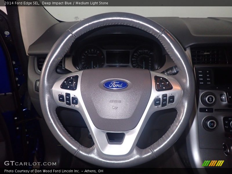 Deep Impact Blue / Medium Light Stone 2014 Ford Edge SEL