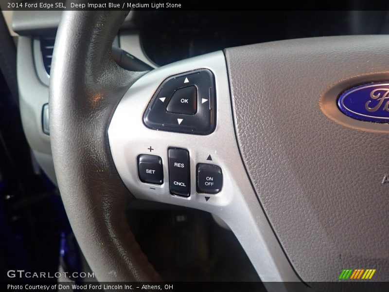 Deep Impact Blue / Medium Light Stone 2014 Ford Edge SEL