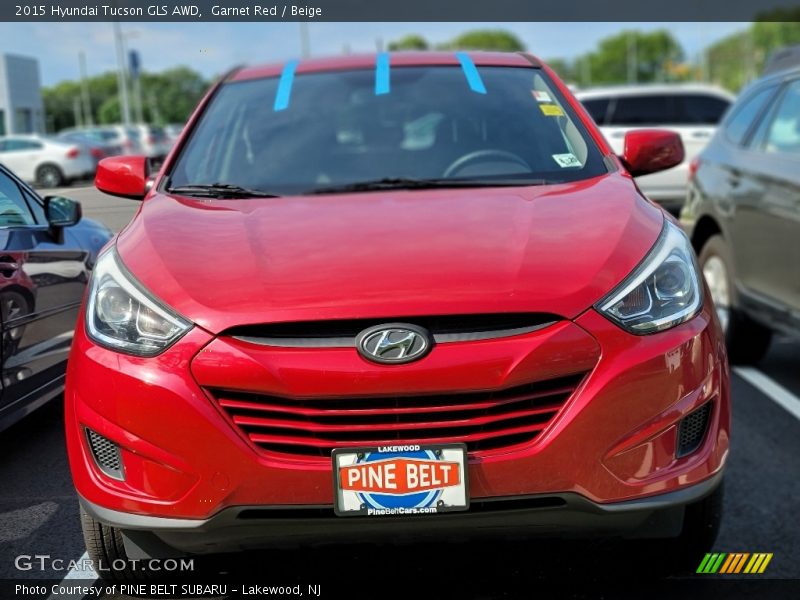 Garnet Red / Beige 2015 Hyundai Tucson GLS AWD