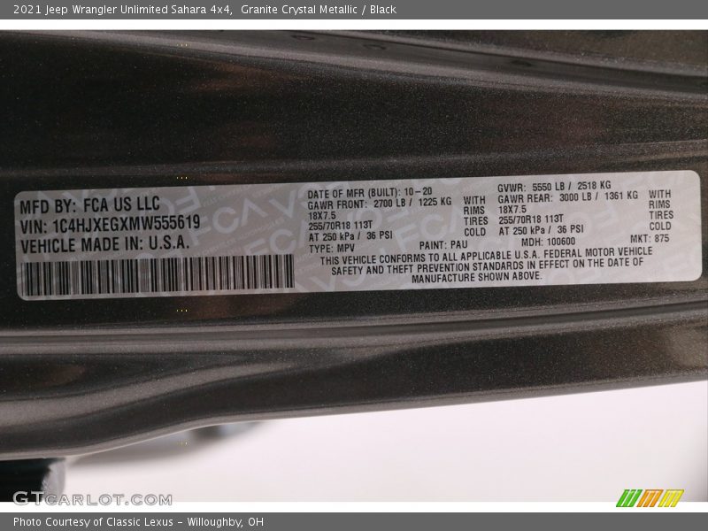 Granite Crystal Metallic / Black 2021 Jeep Wrangler Unlimited Sahara 4x4