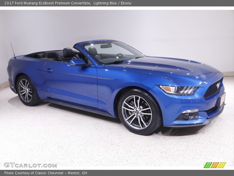 Lightning Blue / Ebony 2017 Ford Mustang EcoBoost Premium Convertible
