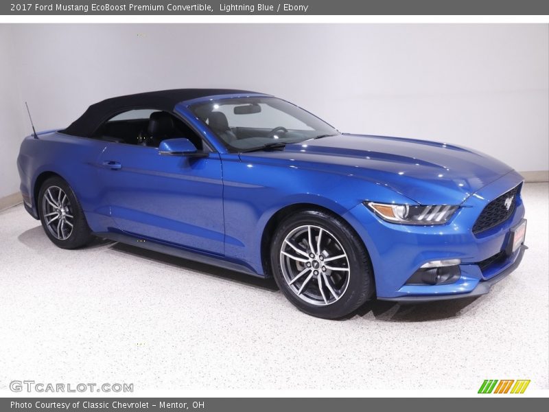 Lightning Blue / Ebony 2017 Ford Mustang EcoBoost Premium Convertible