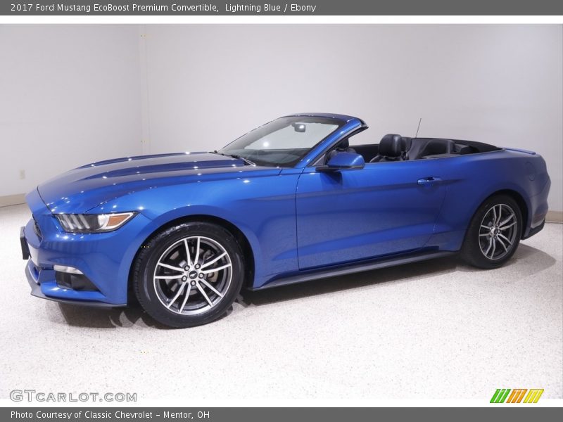 Lightning Blue / Ebony 2017 Ford Mustang EcoBoost Premium Convertible