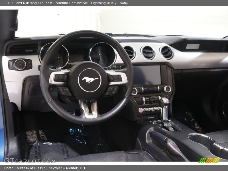 Lightning Blue / Ebony 2017 Ford Mustang EcoBoost Premium Convertible