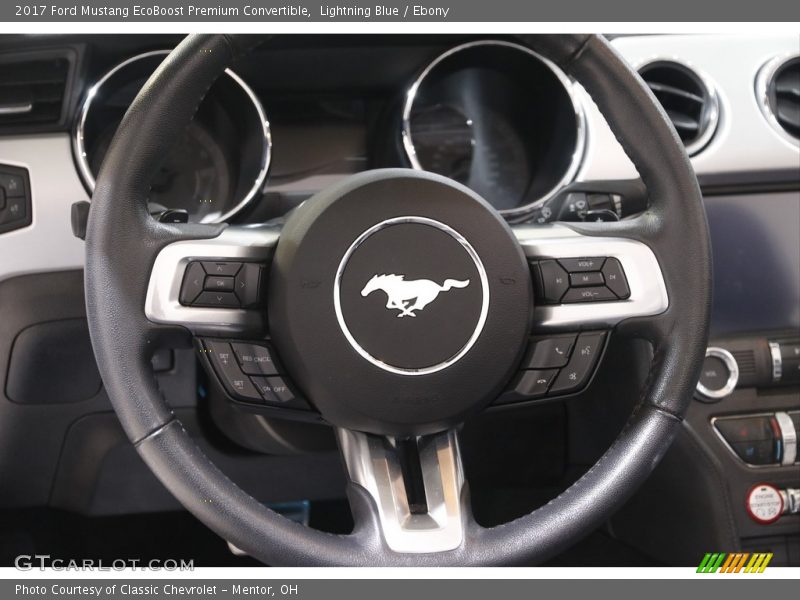 Lightning Blue / Ebony 2017 Ford Mustang EcoBoost Premium Convertible