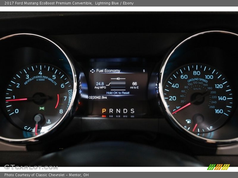 Lightning Blue / Ebony 2017 Ford Mustang EcoBoost Premium Convertible
