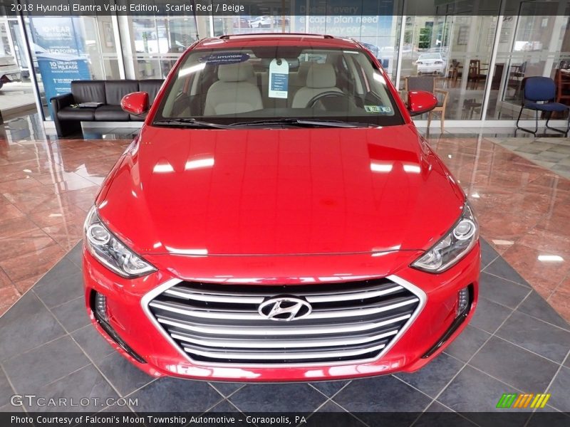 Scarlet Red / Beige 2018 Hyundai Elantra Value Edition