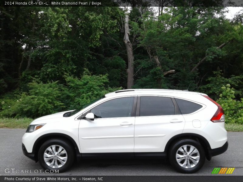 White Diamond Pearl / Beige 2014 Honda CR-V EX-L