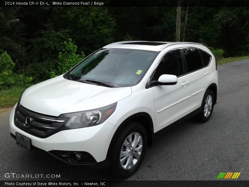 White Diamond Pearl / Beige 2014 Honda CR-V EX-L