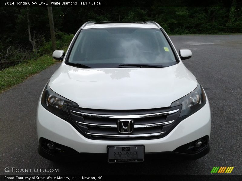 White Diamond Pearl / Beige 2014 Honda CR-V EX-L
