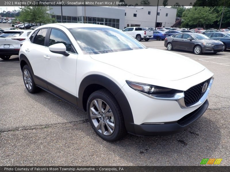 Snowflake White Pearl Mica / Black 2021 Mazda CX-30 Preferred AWD