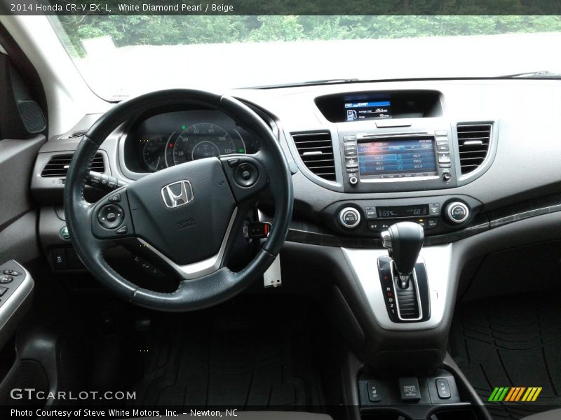 White Diamond Pearl / Beige 2014 Honda CR-V EX-L