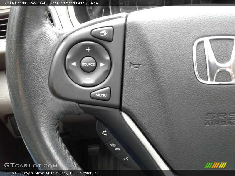 White Diamond Pearl / Beige 2014 Honda CR-V EX-L