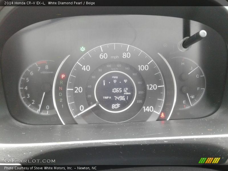 White Diamond Pearl / Beige 2014 Honda CR-V EX-L