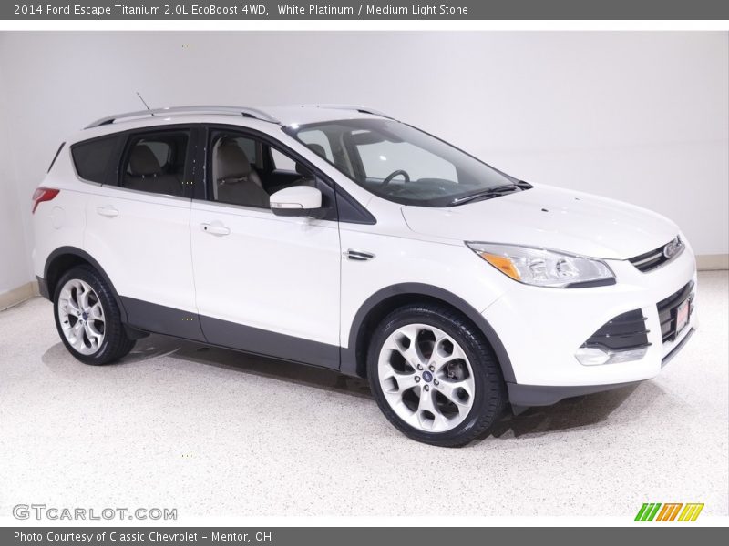 White Platinum / Medium Light Stone 2014 Ford Escape Titanium 2.0L EcoBoost 4WD