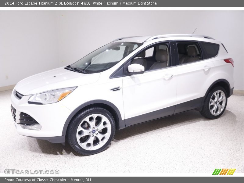 White Platinum / Medium Light Stone 2014 Ford Escape Titanium 2.0L EcoBoost 4WD