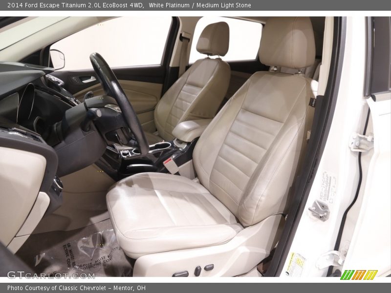 White Platinum / Medium Light Stone 2014 Ford Escape Titanium 2.0L EcoBoost 4WD