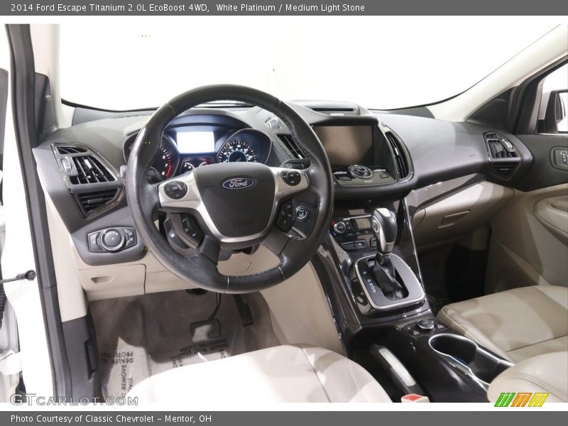 White Platinum / Medium Light Stone 2014 Ford Escape Titanium 2.0L EcoBoost 4WD