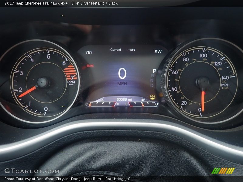 Billet Silver Metallic / Black 2017 Jeep Cherokee Trailhawk 4x4