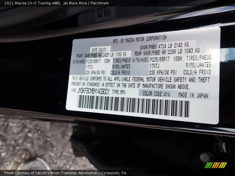 Jet Black Mica / Parchment 2021 Mazda CX-5 Touring AWD