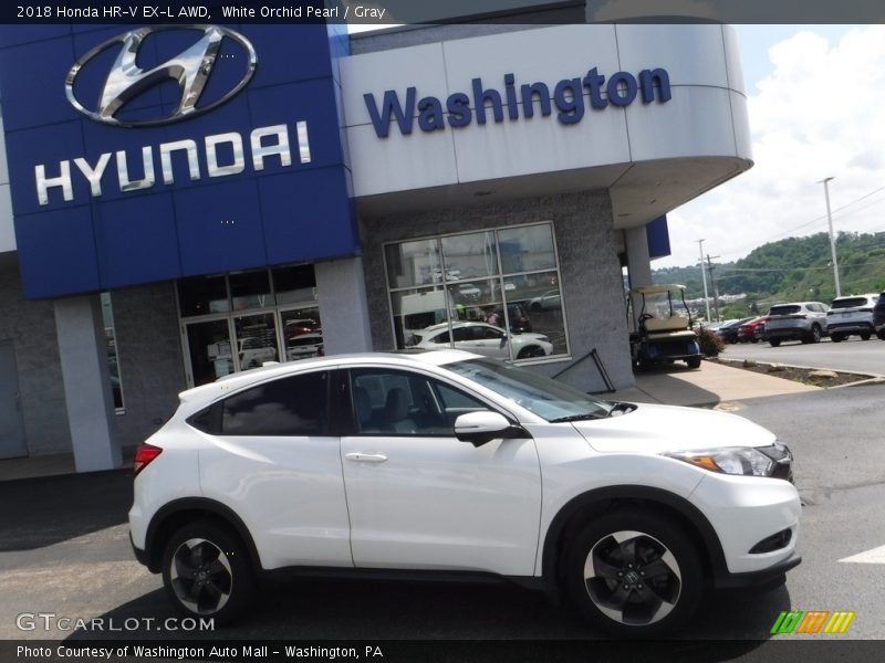White Orchid Pearl / Gray 2018 Honda HR-V EX-L AWD
