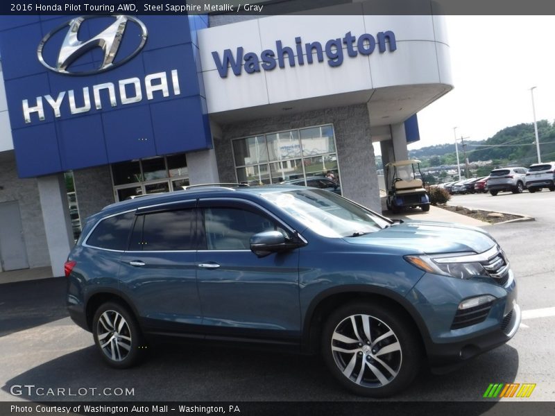 Steel Sapphire Metallic / Gray 2016 Honda Pilot Touring AWD