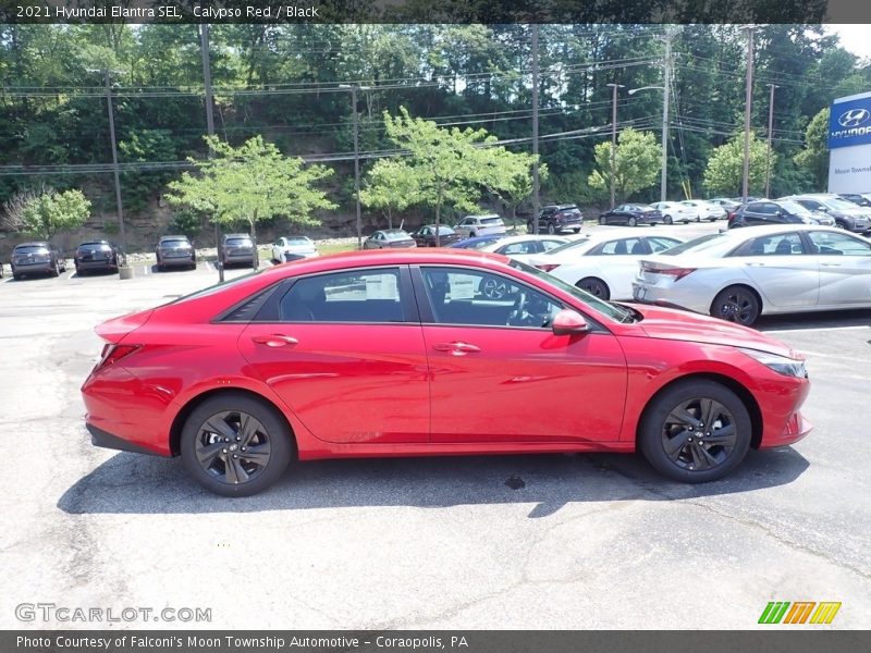 Calypso Red / Black 2021 Hyundai Elantra SEL