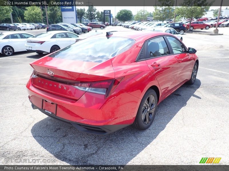 Calypso Red / Black 2021 Hyundai Elantra SEL