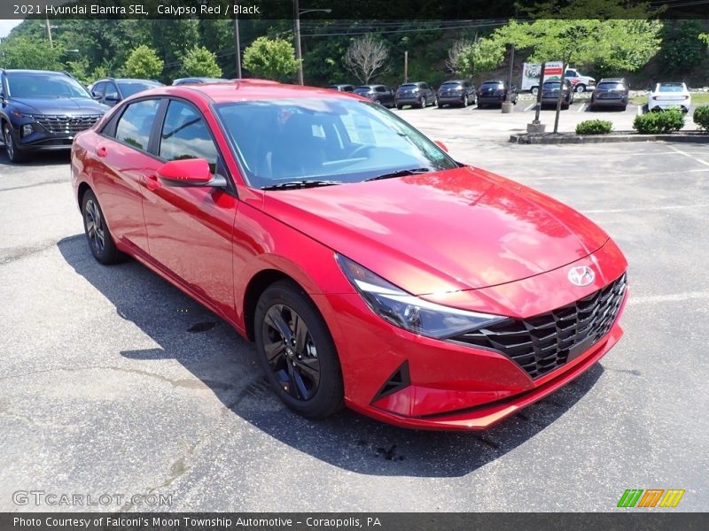 Calypso Red / Black 2021 Hyundai Elantra SEL