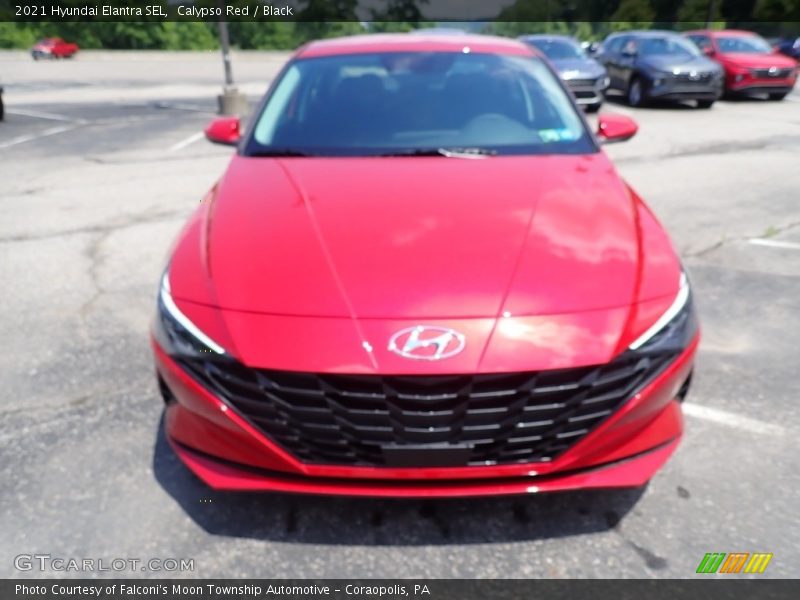 Calypso Red / Black 2021 Hyundai Elantra SEL