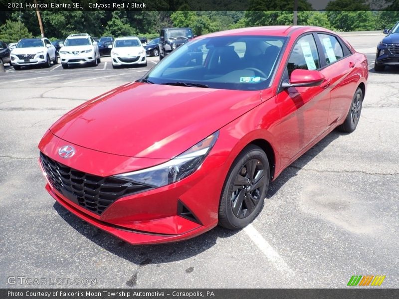 Calypso Red / Black 2021 Hyundai Elantra SEL