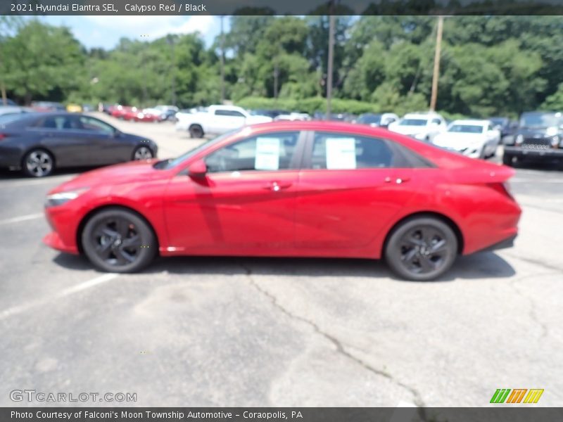 Calypso Red / Black 2021 Hyundai Elantra SEL