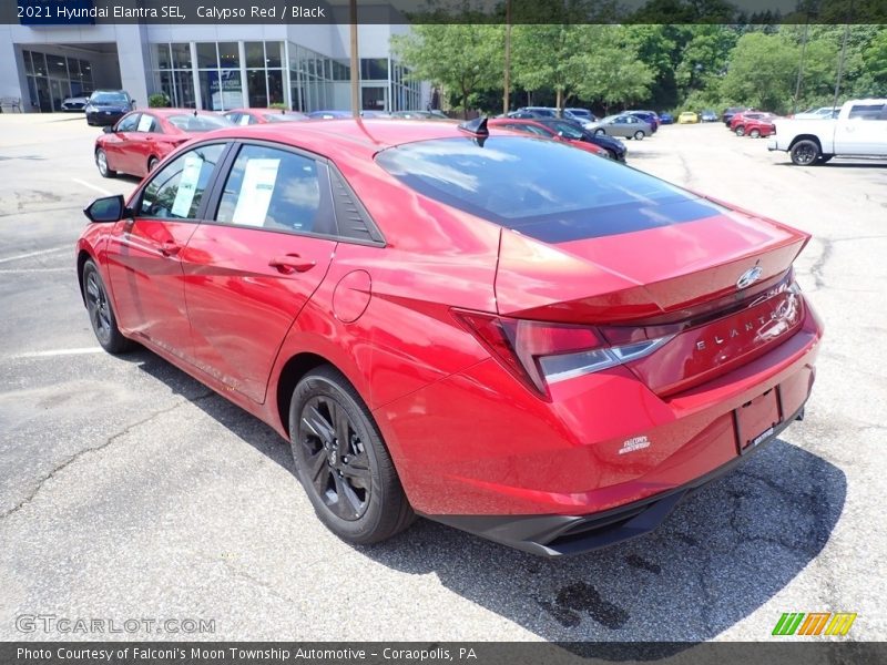 Calypso Red / Black 2021 Hyundai Elantra SEL
