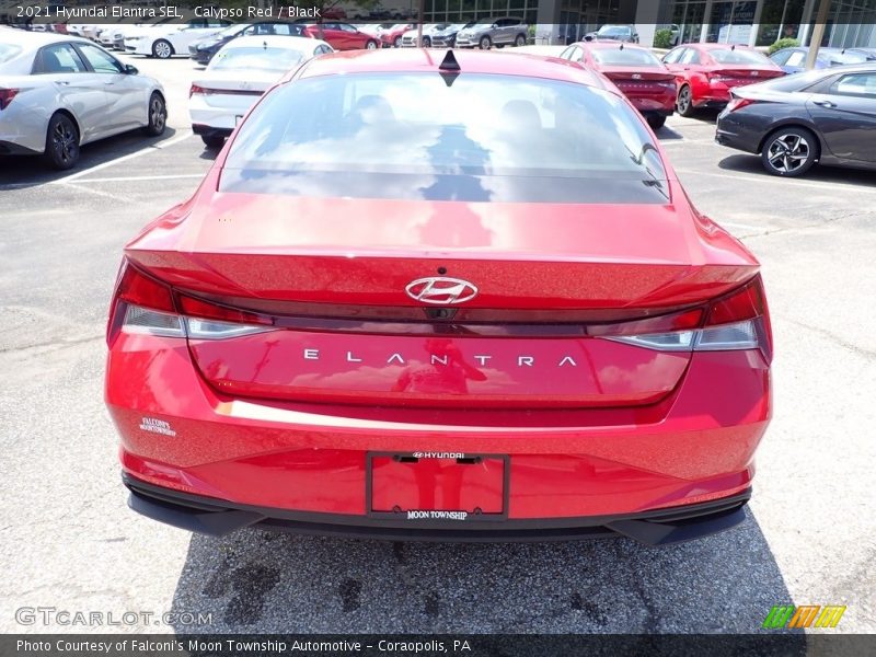 Calypso Red / Black 2021 Hyundai Elantra SEL