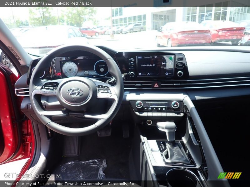 Calypso Red / Black 2021 Hyundai Elantra SEL