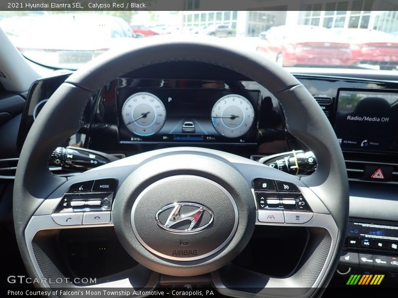 Calypso Red / Black 2021 Hyundai Elantra SEL